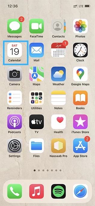Calendar app on iPhone
